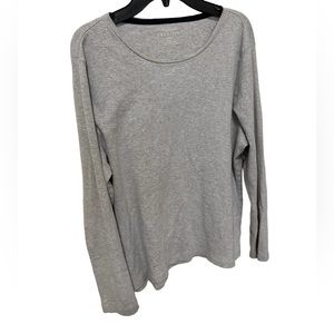 Talbots 100% Cotton XLP Long Sleeve Silver Tee
